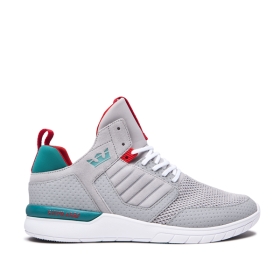 Supra Mens METHOD Lt. Grey/Teal/white High Top Shoes | CA-75685